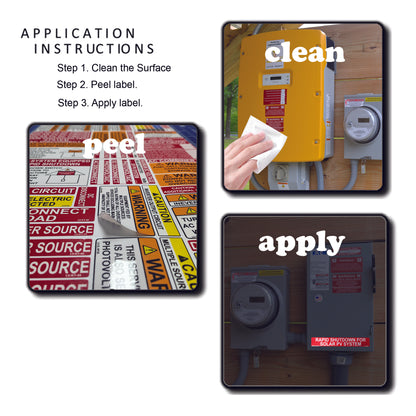 NEC 2026/2023/2020/2017 Code Compliant Photovoltaic (PV) Solar Panel Label Kits Electrical Panel Safety Stickers Outdoor Rated Waterproof Laminated