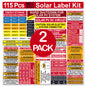 Ultimate 115 pack 2017/2020/2023 NEC Code Compliant Photovoltaic Solar System Label Kit Electrical Panel Safety Stickers Outdoor Rated Laminated Strong Adhesive Durable Waterproof