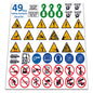 Universal OSHA Compliant Air Compressor Safety Symbol Kit Stickers Decal Set Suitable for Towable, Mobile, Portable and Stationary Units