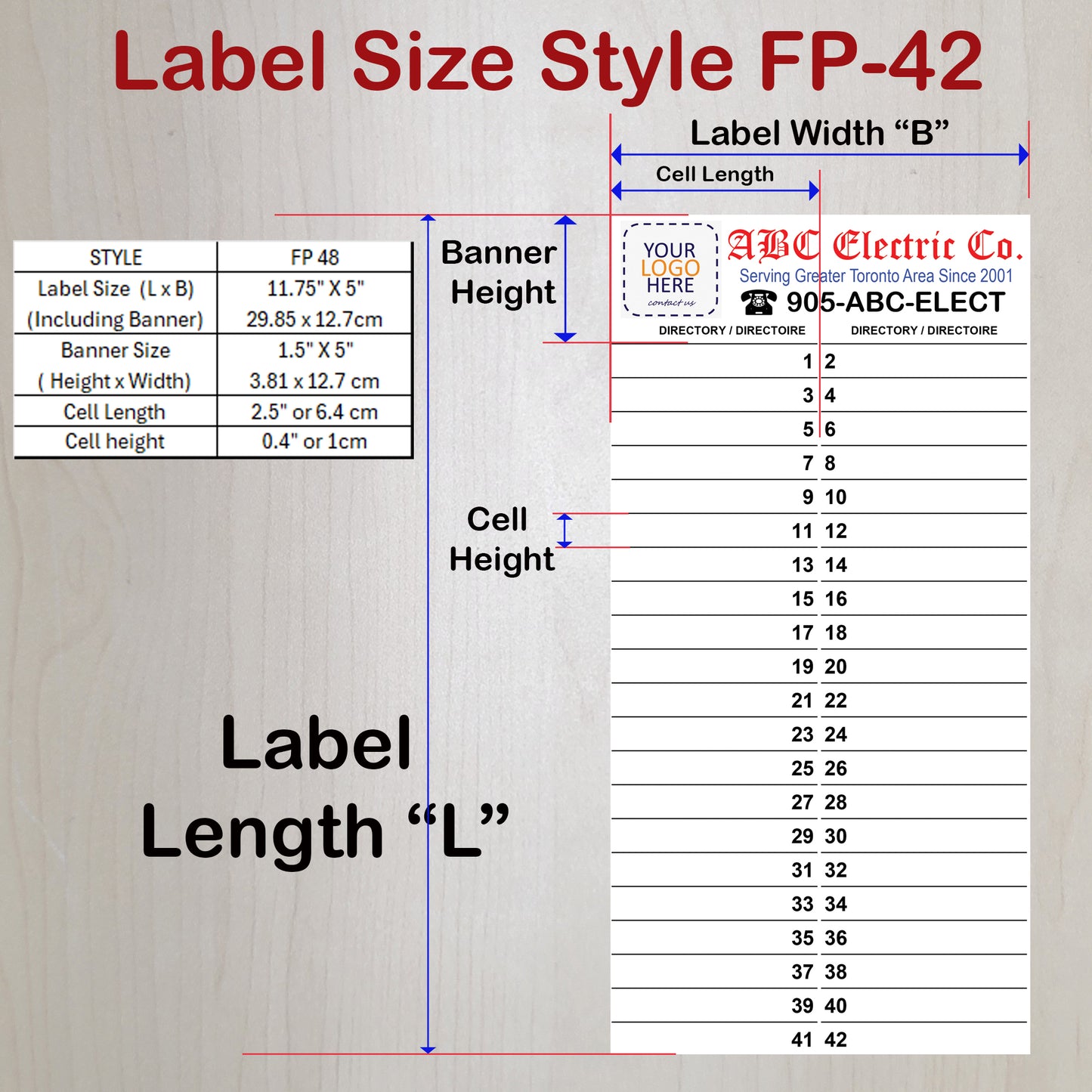 Custom Bulk (100-1000 Pcs) Panel Directory Labels