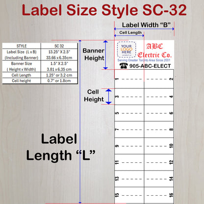 Custom Bulk (100-1000 Pcs) Panel Directory Labels