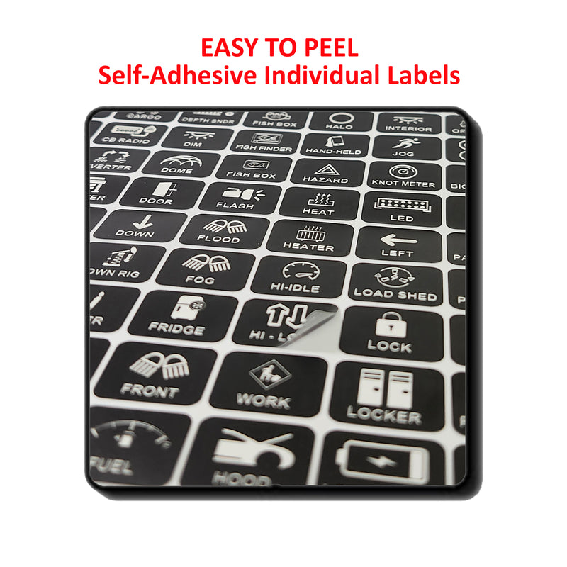 200 Pcs AC DC 6/8/12 Gang Switch Control Panel Stickers Labels Vinyl Marine Boat Car Truck RV Camper Vehicle RA80 XL RB80 XL AR-600 AC-1200 Large Horizontal