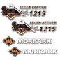 Morbark and Eeger Beaver 1215 Logo Stickers Decals Labels Set - Containing 2 Morbark logos & 2 Eeger Beaver 1215 logos