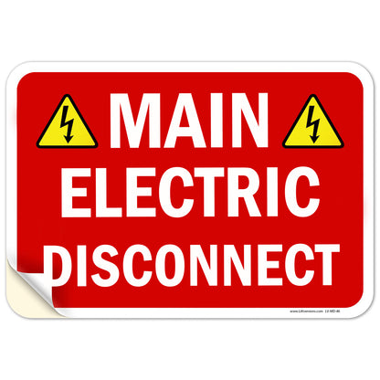 10 Pack 6" X 4" Main Electrical Disconnect Sticker Service Label Emergency Sign 6x4 4x6 3.5 inches