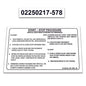 2 Pack Replacement for Sullair Air Compressor 185H T4 Kubota Decal Operation Instructions START-STOP Procedure Guide Sticker  02250217-578