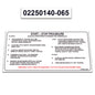 2 Pack Replacement for Sullair Air Compressor 185H Perkins Decal Operation &  START-STOP Procedure Instructions Sticker 02250140-065