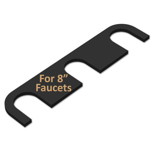 Slotted Repair Plate Kitchen/Bathroom Universal Fit Delta Victorian, Leland & Pilar Under Sink 3-Hole Support Bracket for Stainless Steel Sinks Prevents Faucet Wobble & Sagging, Black Finish
