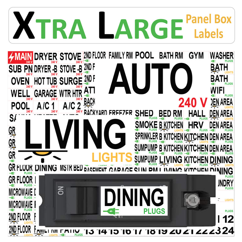 Extra Large White/Black/Yellow 0.5x1.23 inch Professional 2026 Electrical Panel Box Labels Decals Stickers for Home Office Directory Switch Fuse Bright Colors Durable Suited for Golden Years Vinyl