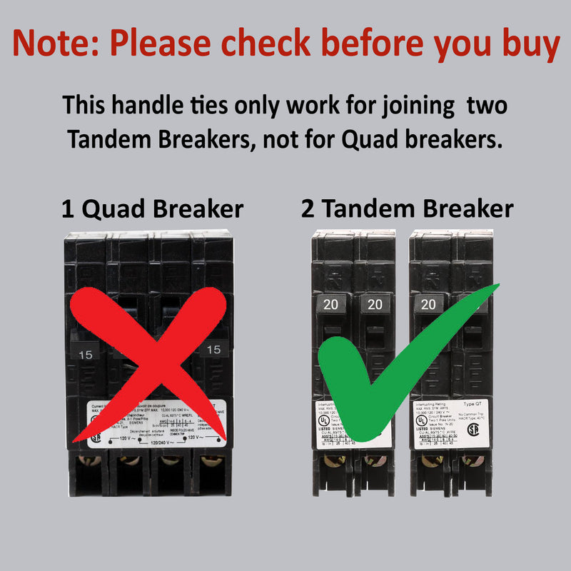 10 Pack 5 Outside and 5 Inside Handle Ties for Joining Two Tandem Siemens Breakers Common Trip QTH2