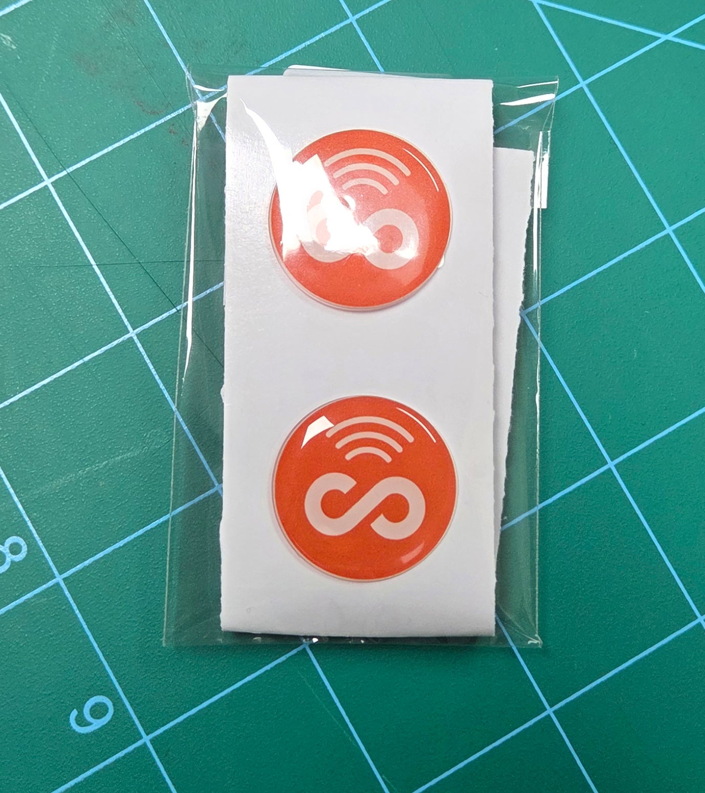 5 Pack 1" Orange Round Replacement Connecteam NFC Tag with Ready to use NFC 213 Tags -Rewriteable NFC tag