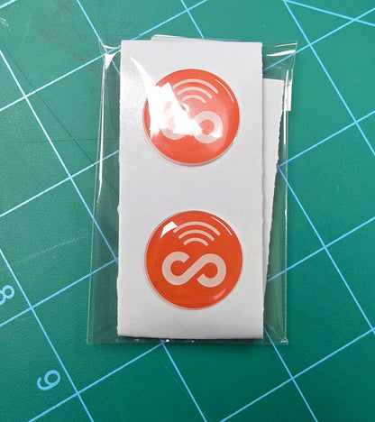 5 Pack 1" Orange Round Replacement Connecteam NFC Tag with Ready to use NFC 213 Tags -Rewriteable NFC tag