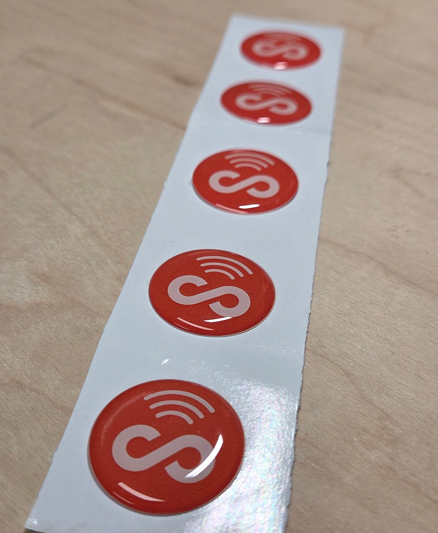 5 Pack 1" Orange Round Replacement Connecteam NFC Tag with Ready to use NFC 213 Tags -Rewriteable NFC tag