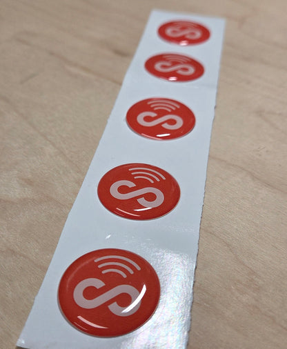 5 Pack 1" Orange Round Replacement Connecteam NFC Tag with Ready to use NFC 213 Tags -Rewriteable NFC tag
