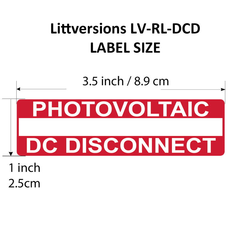 10 Pack 3.5"x 1" Reflective Solar 2017-2020-2023 NEC Compliant Outdoor Rated Laminated Photovoltaic DC Disconnect Labels Sticker 149861 UL-969 Standard 596-00854 596-00238