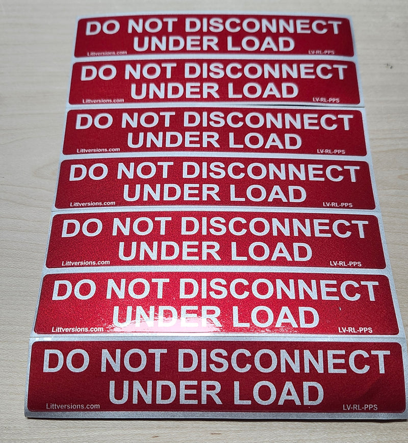 10 Pack 5.5"x 1.75" Reflective Solar 2017-2020-2023 NEC Compliant Outdoor Rated Laminated Do Not Disconnect Under Load Labels Sticker 149838 UL-969 Standard 596-00244 596-00671