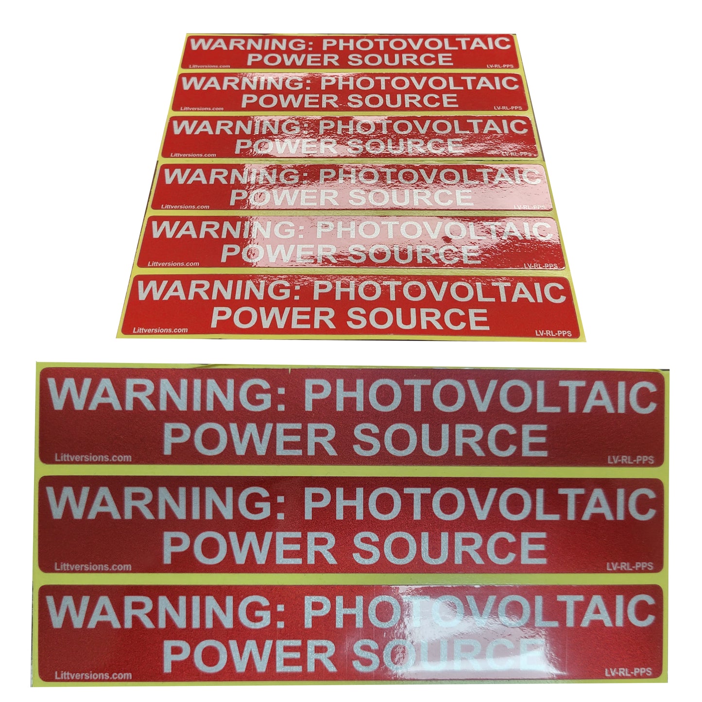 10 Pack 6.5"x1" Reflective Outdoor Rated Laminated Solar NEC Compliant Warning Photovoltaic Power Source Labels Sticker Notice 596-00678 596-00206 Red 149849 2020-2023