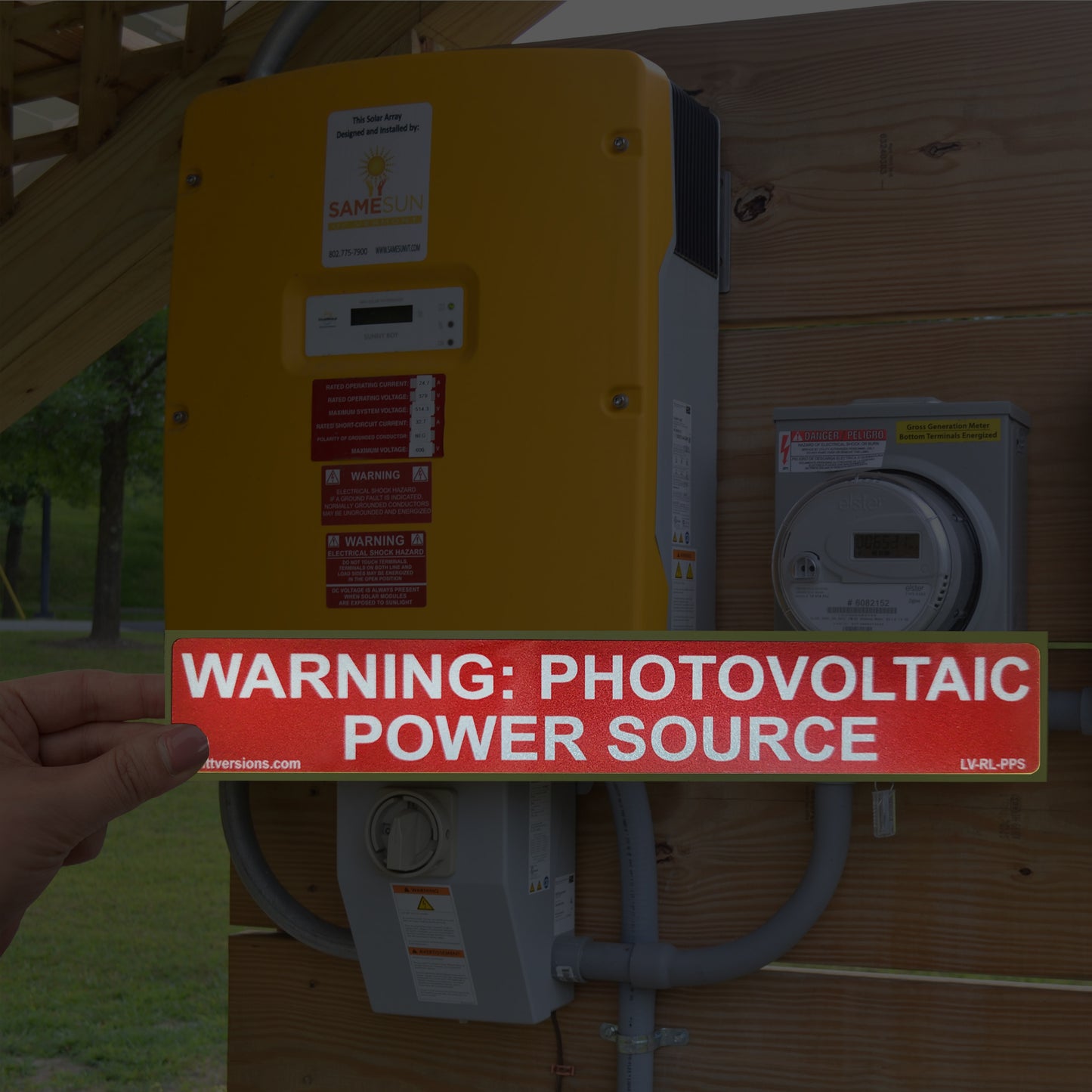 10 Pack 6.5"x1" Reflective Outdoor Rated Laminated Solar NEC Compliant Warning Photovoltaic Power Source Labels Sticker Notice 596-00678 596-00206 Red 149849 2020-2023