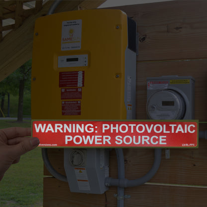 10 Pack 6.5"x1" Reflective Outdoor Rated Laminated Solar NEC Compliant Warning Photovoltaic Power Source Labels Sticker Notice 596-00678 596-00206 Red 149849 2020-2023