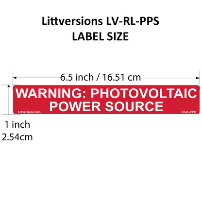 10 Pack 6.5"x1" Reflective Outdoor Rated Laminated Solar NEC Compliant Warning Photovoltaic Power Source Labels Sticker Notice 596-00678 596-00206 Red 149849 2020-2023