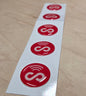 5 Pack 1" Red Round Replacement Connecteam NFC Tag with Ready to use NFC 213 Tags -Rewriteable NFC tag