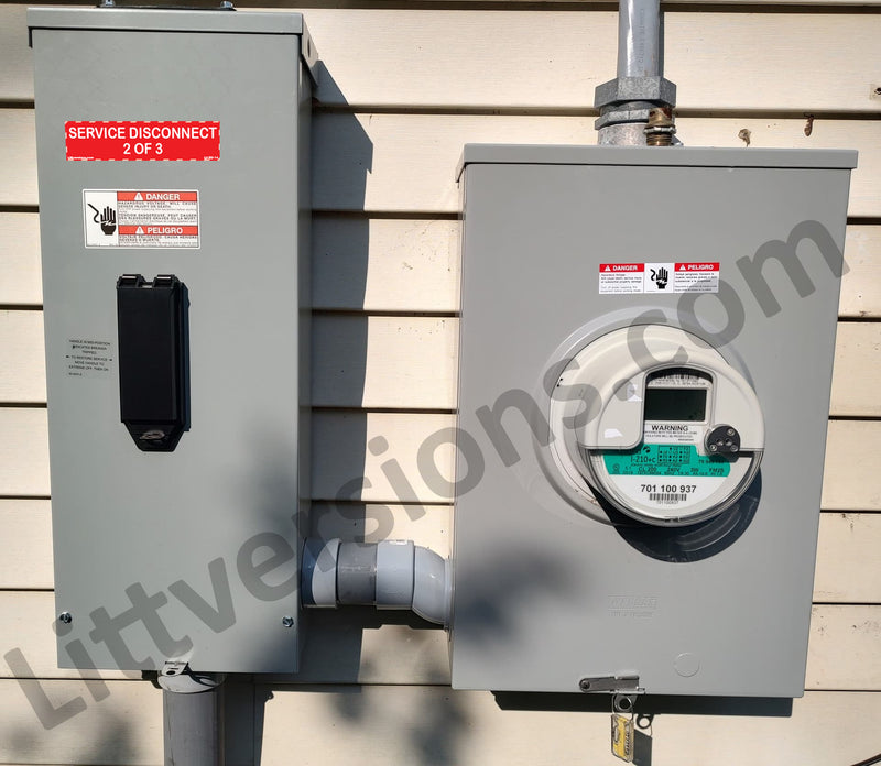 4"x1" 9 Pack Service Disconnects - 1of 3 & 2 of 3 & 3 of 3 Outdoor Rated Laminated Labels Emergency Danger Notice Vinyl Waterproof Electrical Panel