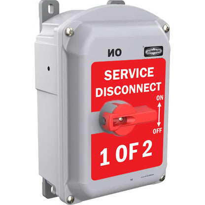 5"x7" 1-Set (2 Labels) Service Disconnects for Handle Warp Around - 1 of 2 & 2 of 2 Outdoor Rated Laminated Labels Emergency Danger Notice Vinyl Waterproof Electrical Panel
