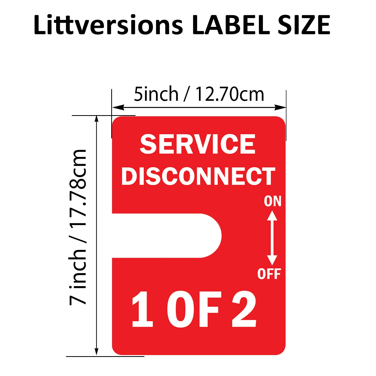 5"x7" 1-Set (2 Labels) Service Disconnects for Handle Warp Around - 1 of 2 & 2 of 2 Outdoor Rated Laminated Labels Emergency Danger Notice Vinyl Waterproof Electrical Panel