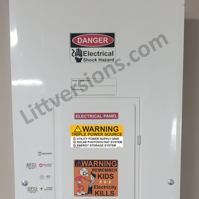 10 Pack 4"x 2" NEC Outdoor Rated Laminated Solar Warning Triple Power Source Utility Power Grid Solar Photovoltaic Energy Storage System Labels Sticker Notice Warning Waterproof