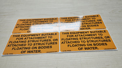 10 Pack 4.125"x 2" Solar NEC Compliant Equipment suitable for attachment to floating structures or bodies of waterOutdoor Rated Laminated Labels Sticker UL-969 Standard