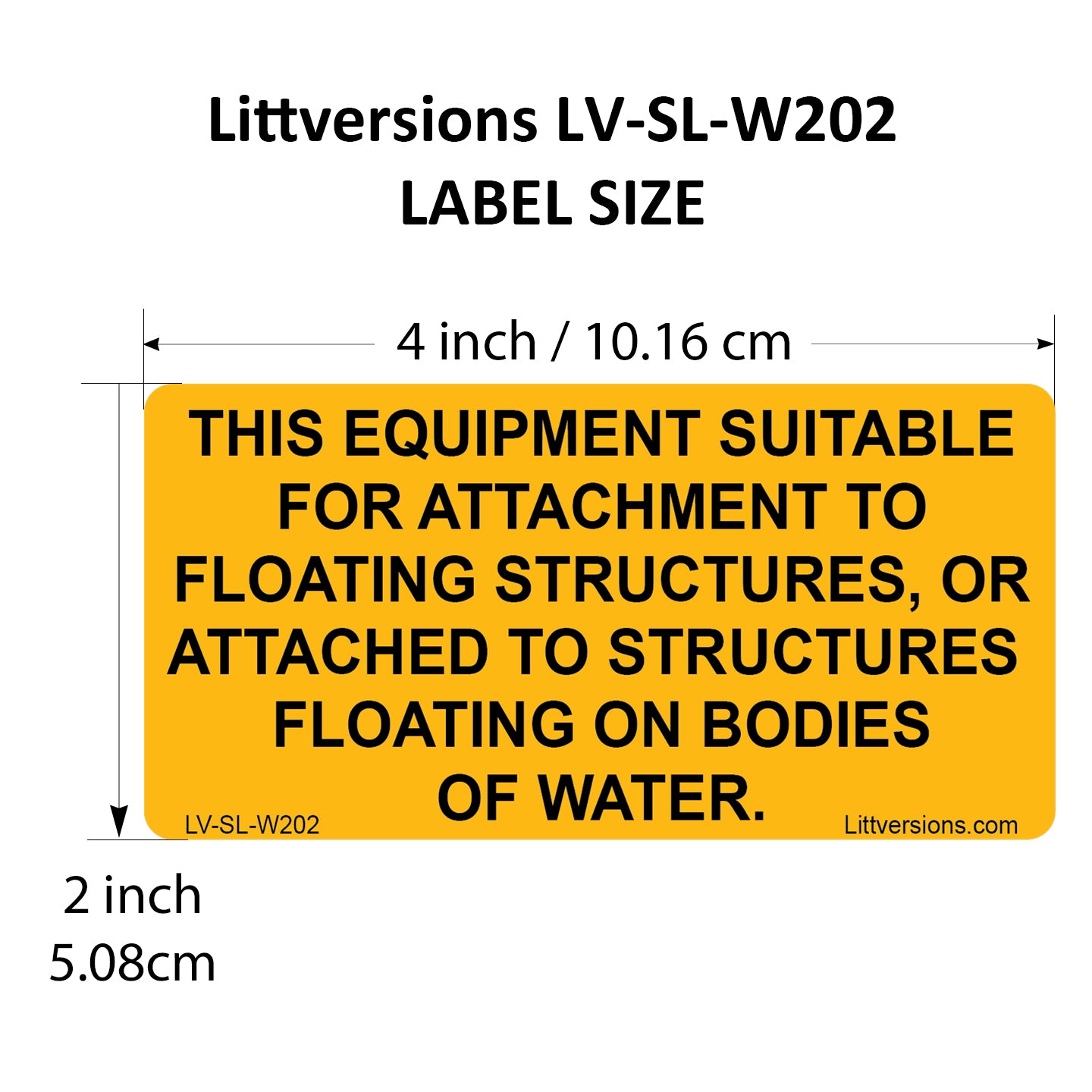 10 Pack 4.125"x 2" Solar NEC Compliant Equipment suitable for attachment to floating structures or bodies of waterOutdoor Rated Laminated Labels Sticker UL-969 Standard