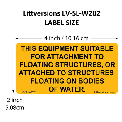 10 Pack 4.125"x 2" Solar NEC Compliant Equipment suitable for attachment to floating structures or bodies of waterOutdoor Rated Laminated Labels Sticker UL-969 Standard