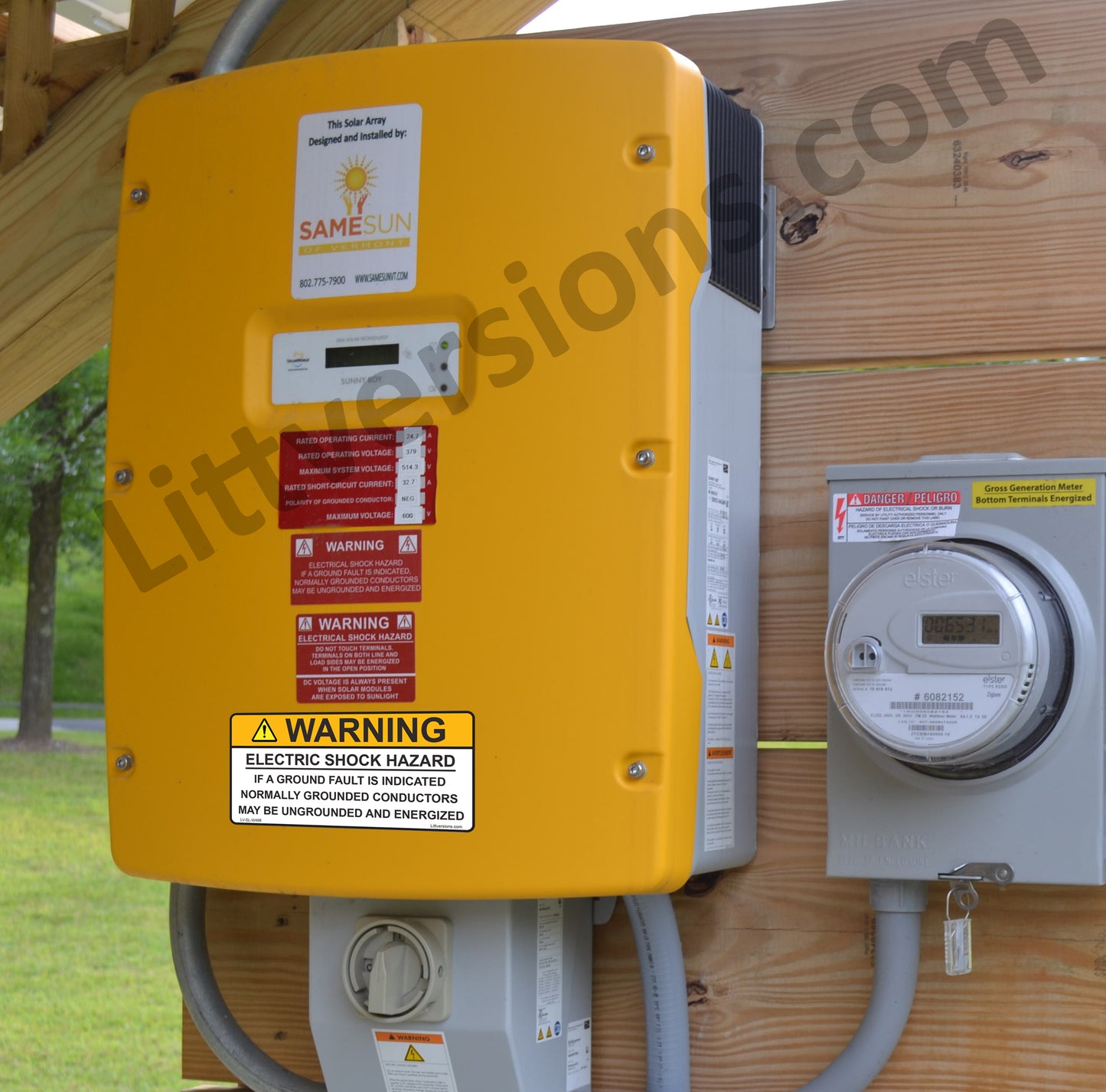20 Pack 4"x 2" Solar Outdoor Rated Laminated NEC Compliant Warning Electrical Shock Hazard Grounded Conductors..Energized Labels Sticker 149859 UL-969 Standard 596-00498 596-00663