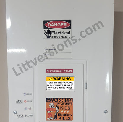 20 Pack 4.125"x 2" Solar NEC Compliant Outdoor Rated Laminated Warning Turn off PV AC Disconnect Prior to Working Inisde Panel Labels Sticker 149891 UL-969 Standard 596-00499 596-00664