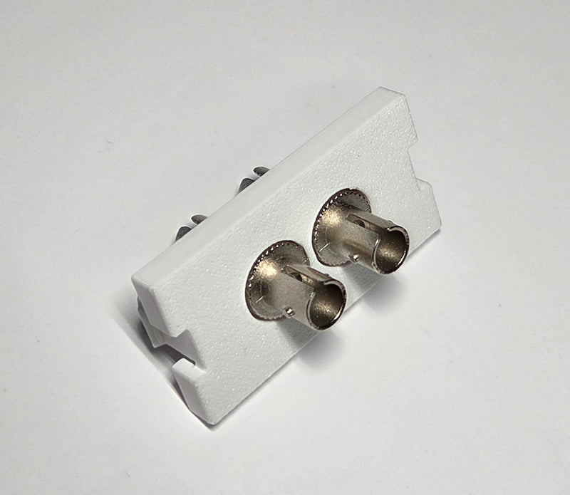 Leviton Replacement Duplex SC/ST Fiber Adapter MOS Module, Single Mode/Multi Mode 1 Unit High, 41291-2CE, Black /White