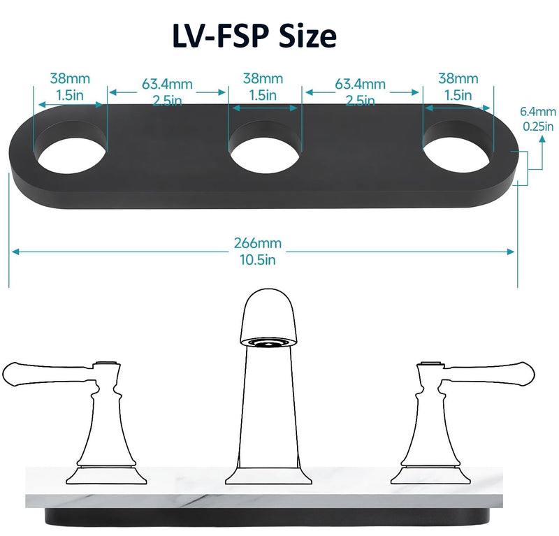 RP37490 Faucet Stabilization Plate for Delta Victorian, Leland & Pilar Kitchen Faucets Under Sink 3-Hole Support Bracket for Stainless Steel Sinks Prevents Faucet Wobble & Sagging, Black Finish