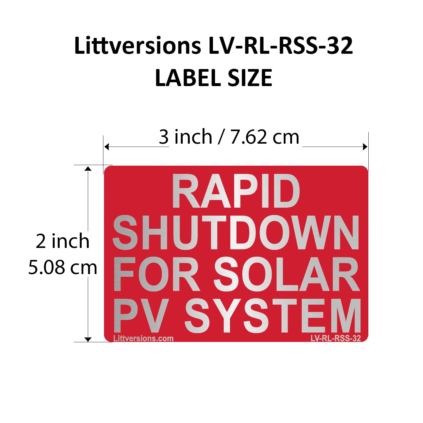 10 Pack 3"x2" Reflective Solar NEC Complaint Rapid Shutdown Solar PV System Laminated Labels Sign Sticker Notice 596-01003 596-00890 Red 149848