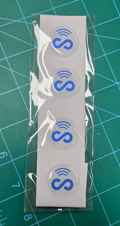 5 Pack 1" White Round Replacement Connecteam NFC Tag with Ready to use NFC 213 Tags -Rewriteable NFC tag