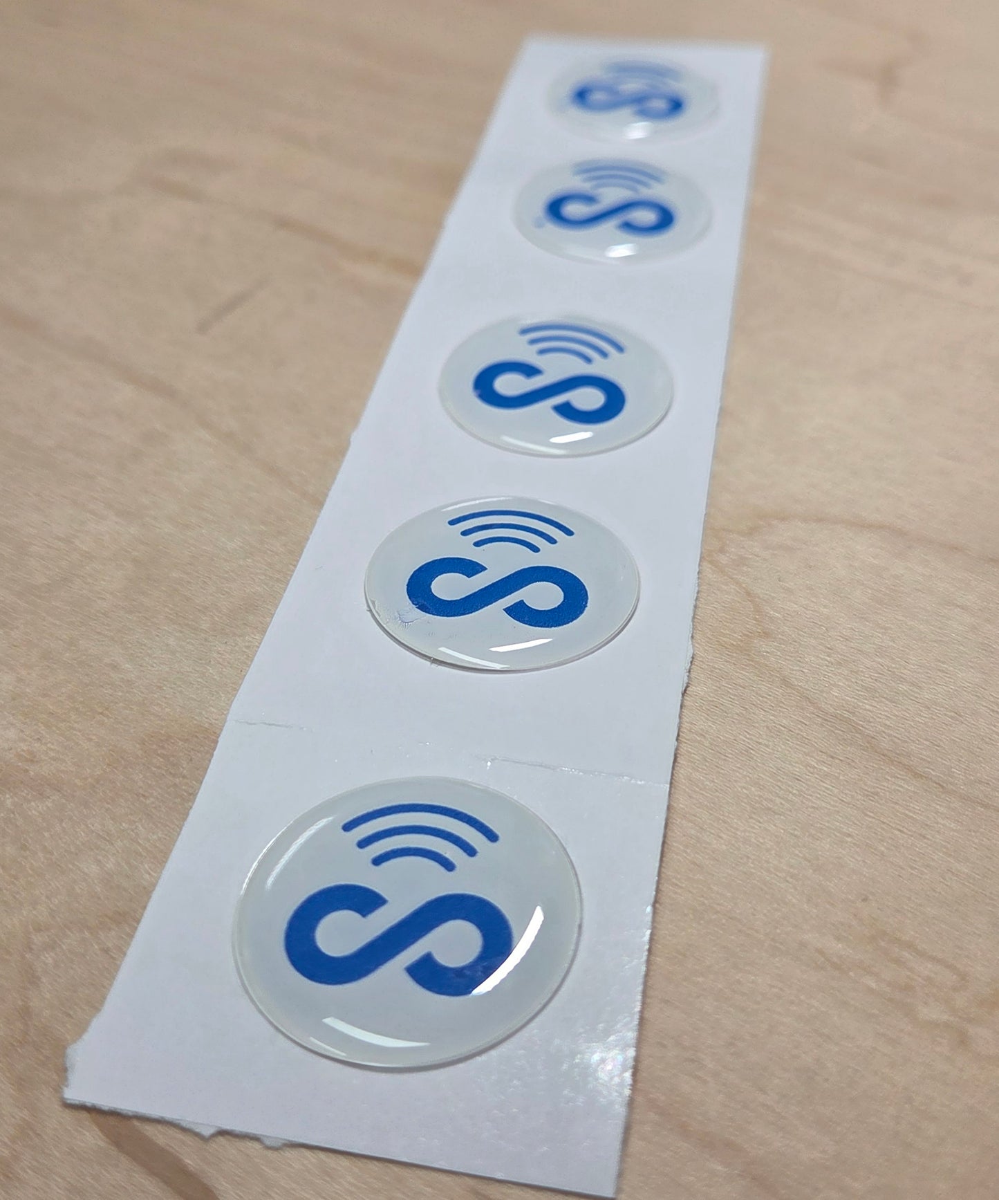 5 Pack 1" White Round Replacement Connecteam NFC Tag with Ready to use NFC 213 Tags -Rewriteable NFC tag