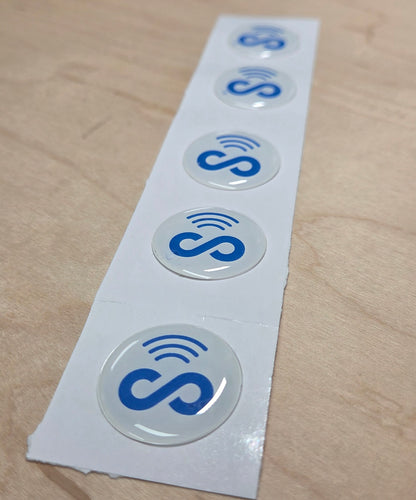 5 Pack 1" White Round Replacement Connecteam NFC Tag with Ready to use NFC 213 Tags -Rewriteable NFC tag