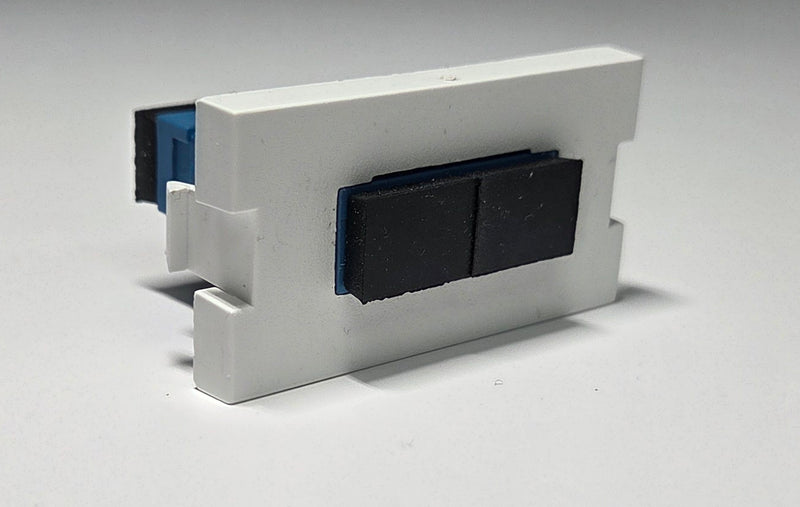 Leviton Replacement Duplex SC/ST Fiber Adapter MOS Module, Single Mode/Multi Mode 1 Unit High, 41291-2CE, Black /White