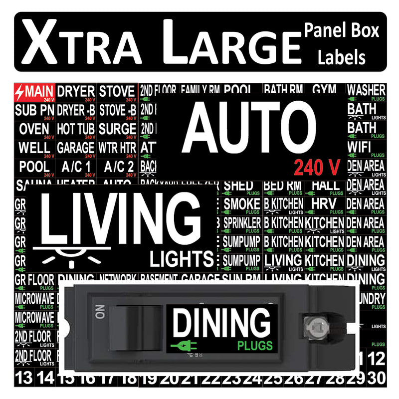 Extra Large White/Black/Yellow 0.5x1.23 inch Professional 2026 Electrical Panel Box Labels Decals Stickers for Home Office Directory Switch Fuse Bright Colors Durable Suited for Golden Years Vinyl