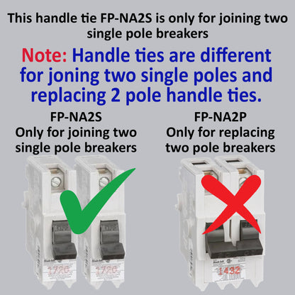5-Pack HTNA Handle Ties for joining two single Federal Pioneer FPE Stab-Lok Breakers  (NA/NB Type)