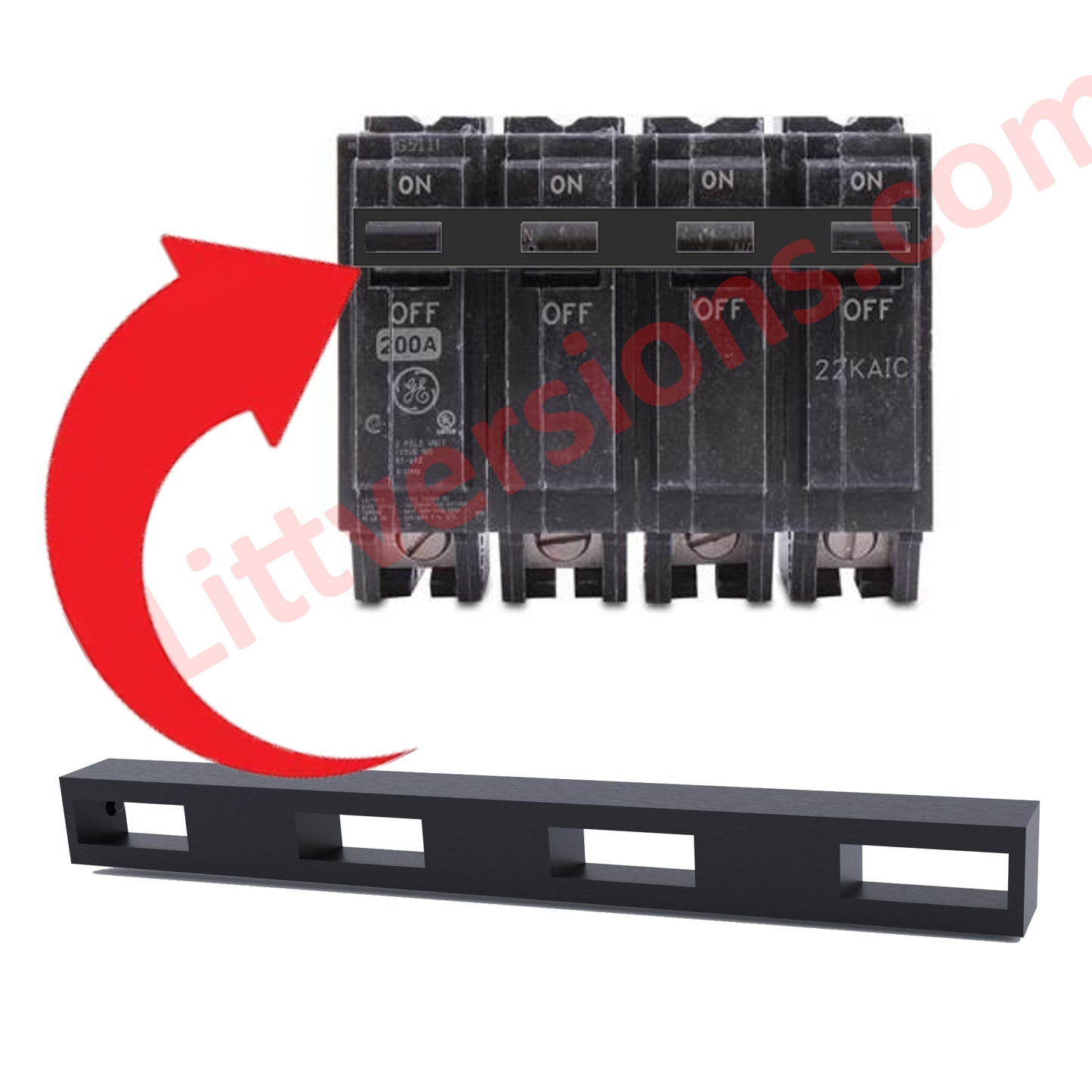 2 Pack Handle Tie Join 4 Single Pole or 4 Pole 1" Wide Replacement for GE General Electric Electrical Breakers Common Trip Breakers Circuit Breaker TQ4HTK