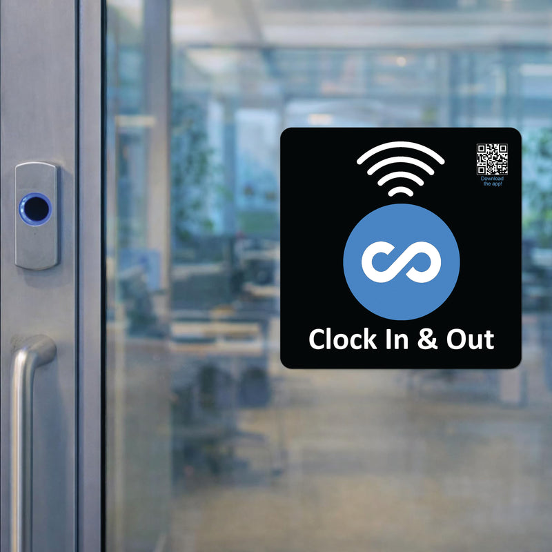 Square Replacement Connecteam Label Black/White 4/8/12" with Ready to use NFC 215 Tags for Clock in & Out -Rewriteable NFC tag (Copy)