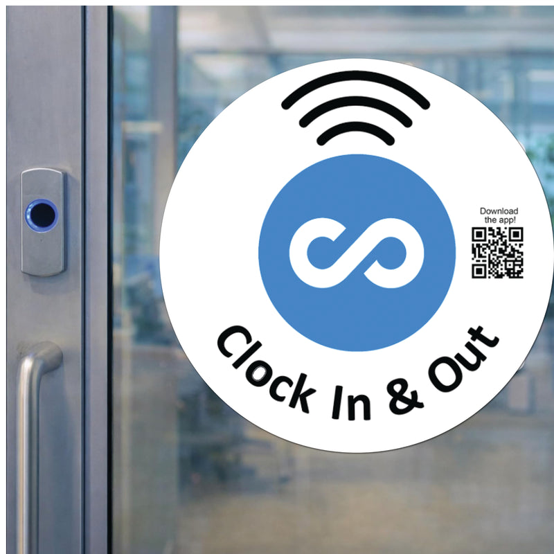 Circle Replacement Connecteam Label Black/White 4/8/12" with Ready to use NFC 215 Tags for Clock in & Out -Rewriteable NFC tag (Copy)