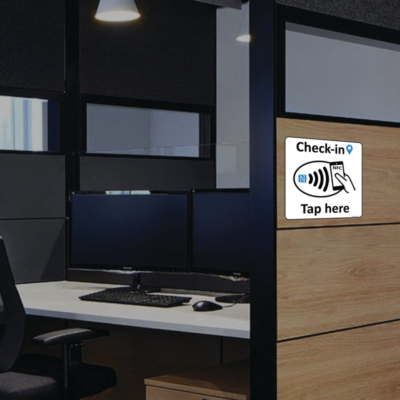 Check-in Automation Label with Rewriteable NTAG215 Tags Asset Tracking Security Patrol Cleaning Crew Equipment Log hospilaity Patient Guest Event Management Clock in/Out