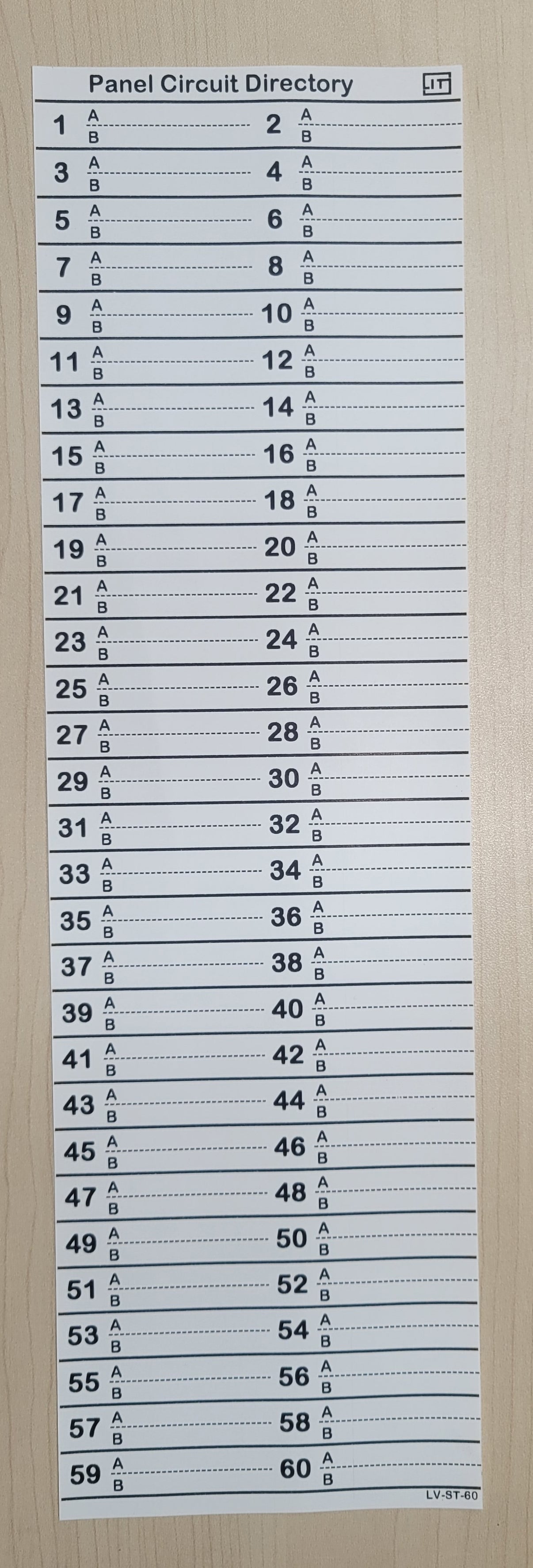 Standard 60 Circuits